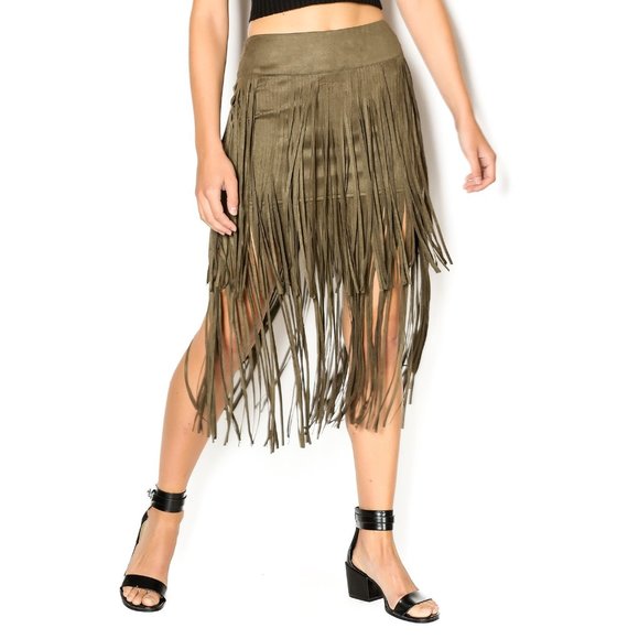 Layered fringe skirt Clearance